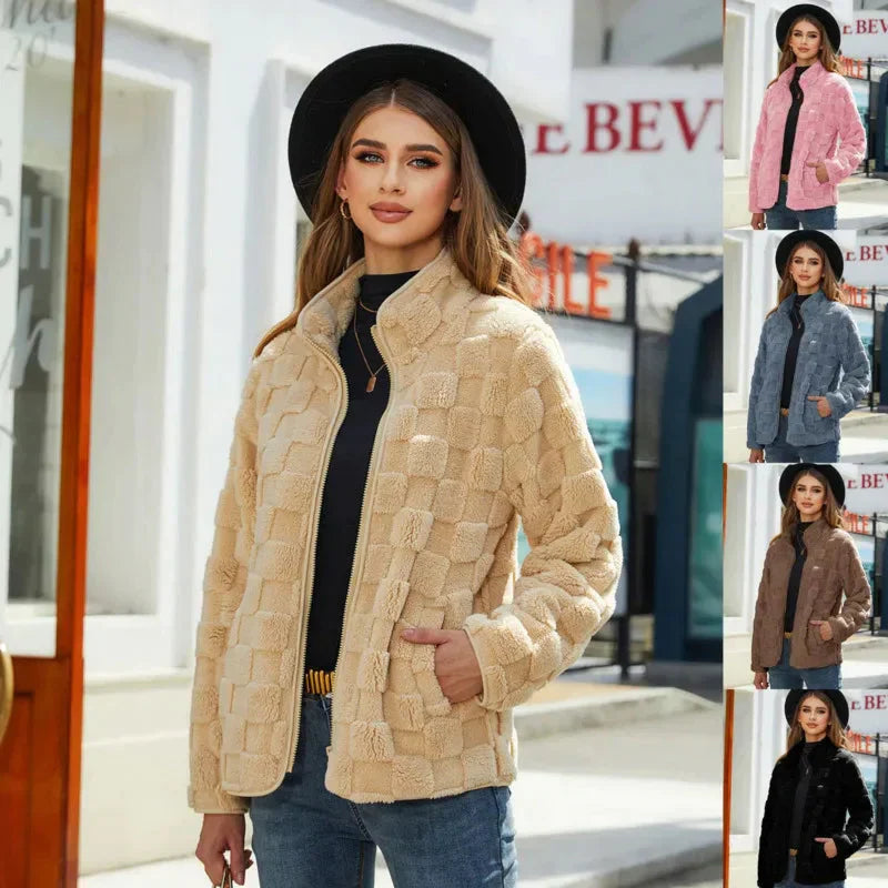 Giacca invernale da donna Valentine con motivo scozzese elegante