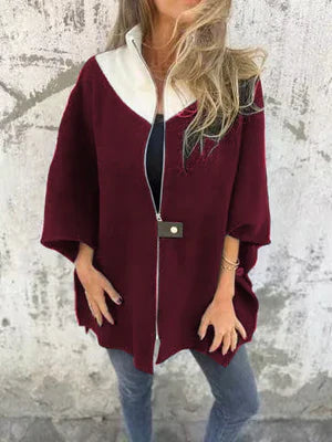 Corana - Giacca alla moda con colletto alto e zip corta pratica