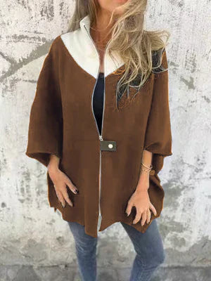 Corana - Giacca alla moda con colletto alto e zip corta pratica