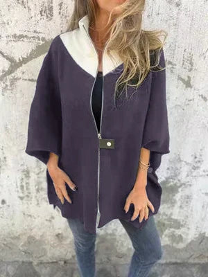 Corana - Giacca alla moda con colletto alto e zip corta pratica