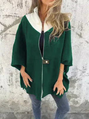 Corana - Giacca alla moda con colletto alto e zip corta pratica