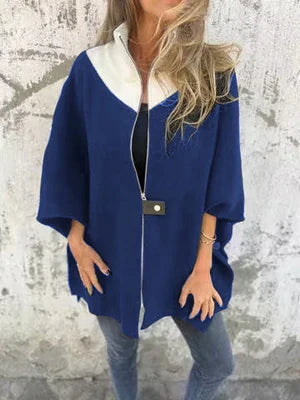 Corana - Giacca alla moda con colletto alto e zip corta pratica