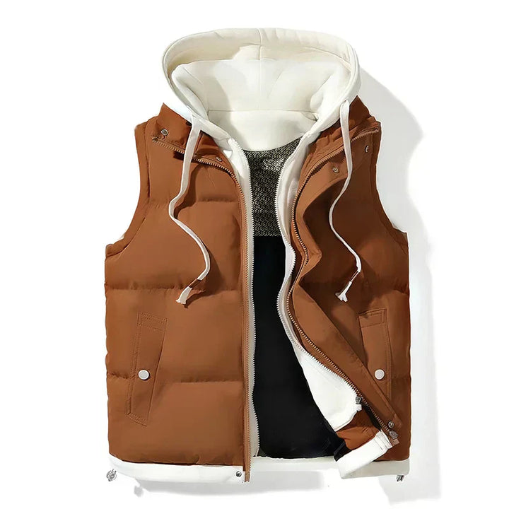 Gilet autunnale caldo e elegante con cappuccio per il massimo comfort