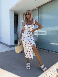 Giulietta | Vestito Midi Chic con Elegante Spacco Laterale