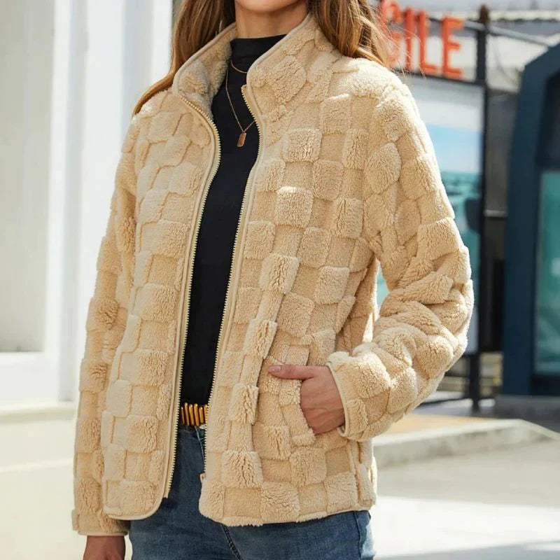 Giacca invernale da donna Valentine con motivo scozzese elegante