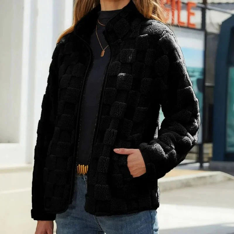 Giacca invernale da donna Valentine con motivo scozzese elegante