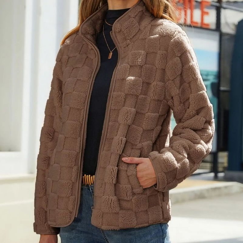 Giacca invernale da donna Valentine con motivo scozzese elegante