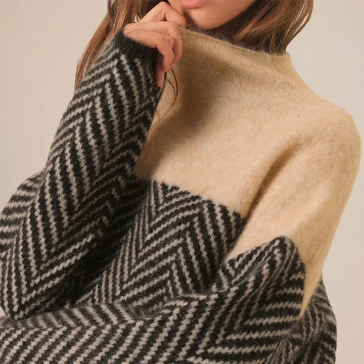 LINE – Maglione caldo com collo alto comodo per stile