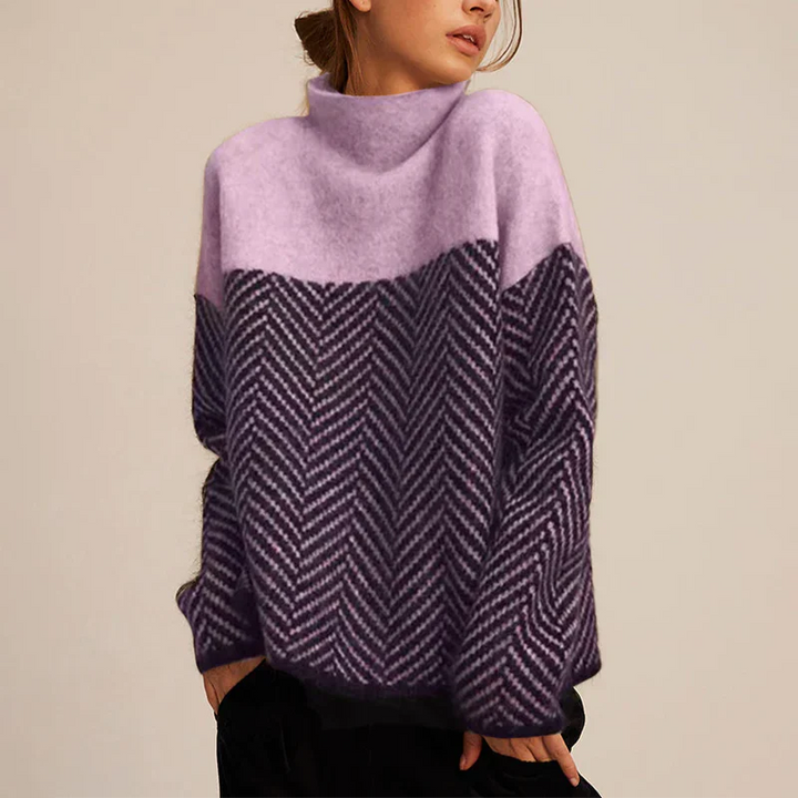 LINE – Maglione caldo com collo alto comodo per stile