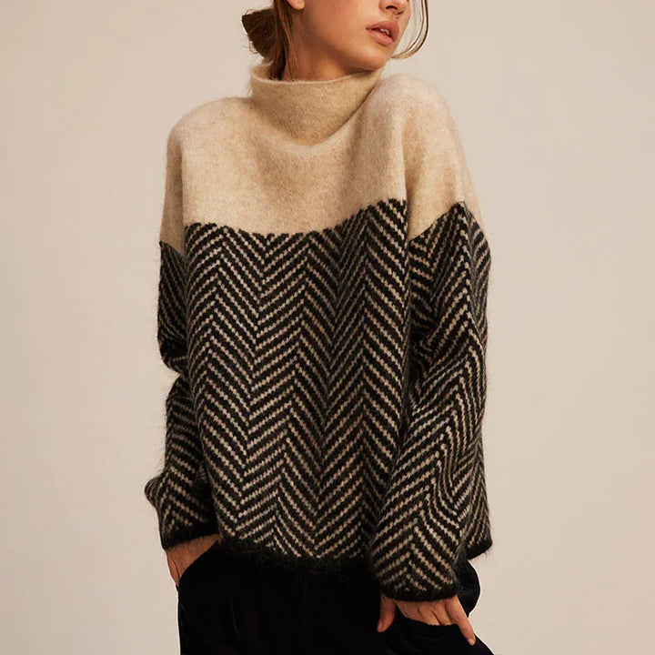 LINE – Maglione caldo com collo alto comodo per stile