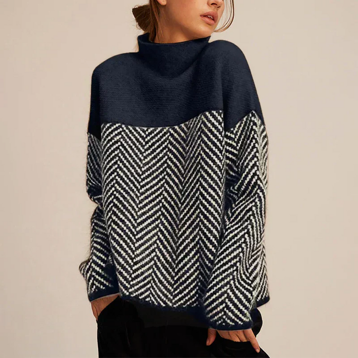 LINE – Maglione caldo com collo alto comodo per stile