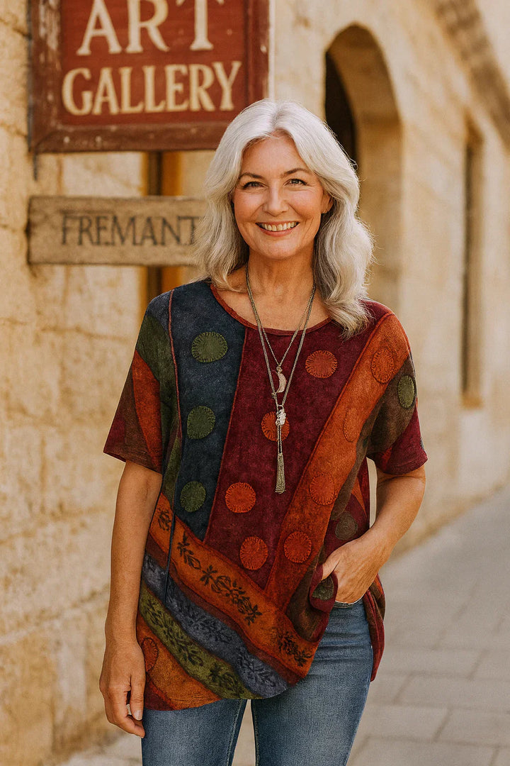 Cayana | Elegante top da artista – morbido fluido e lusinghiero per un look mozzafiato