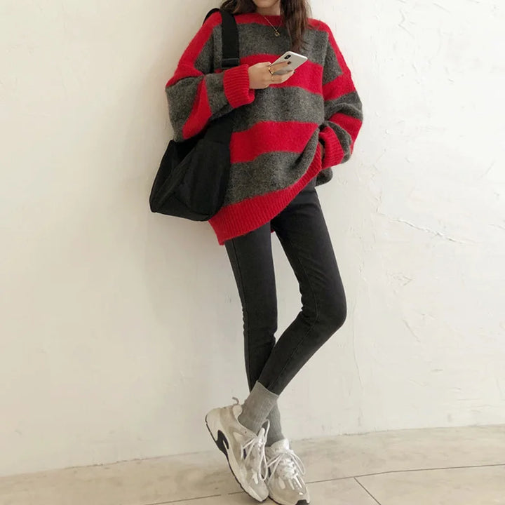CAROLE - Maglione invernale francese elegante in due raffinate combinazioni di colori
