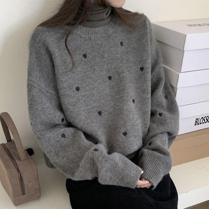 CARMELLE - Pullover invernale elegante con motivo a cuore affascinante