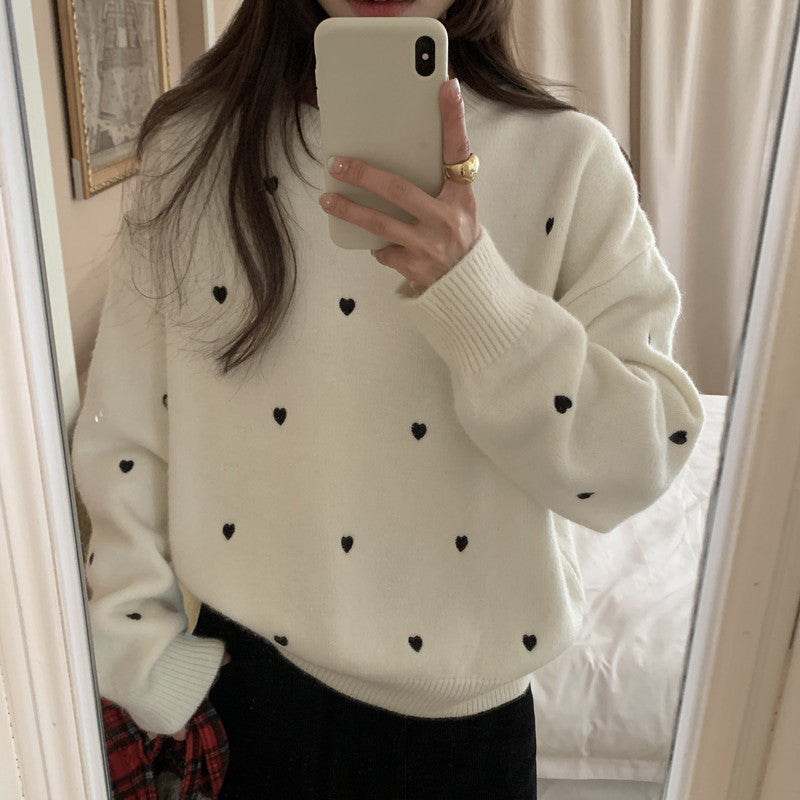 CARMELLE - Pullover invernale elegante con motivo a cuore affascinante