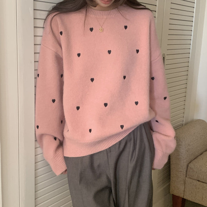 CARMELLE - Pullover invernale elegante con motivo a cuore affascinante