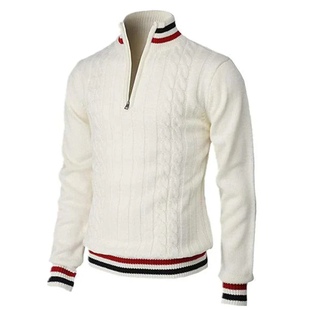 MARSHALL – Maglione con collo a treccia elegante e comodo con zip