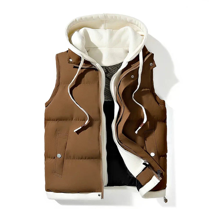 Gilet autunnale caldo e elegante con cappuccio per il massimo comfort