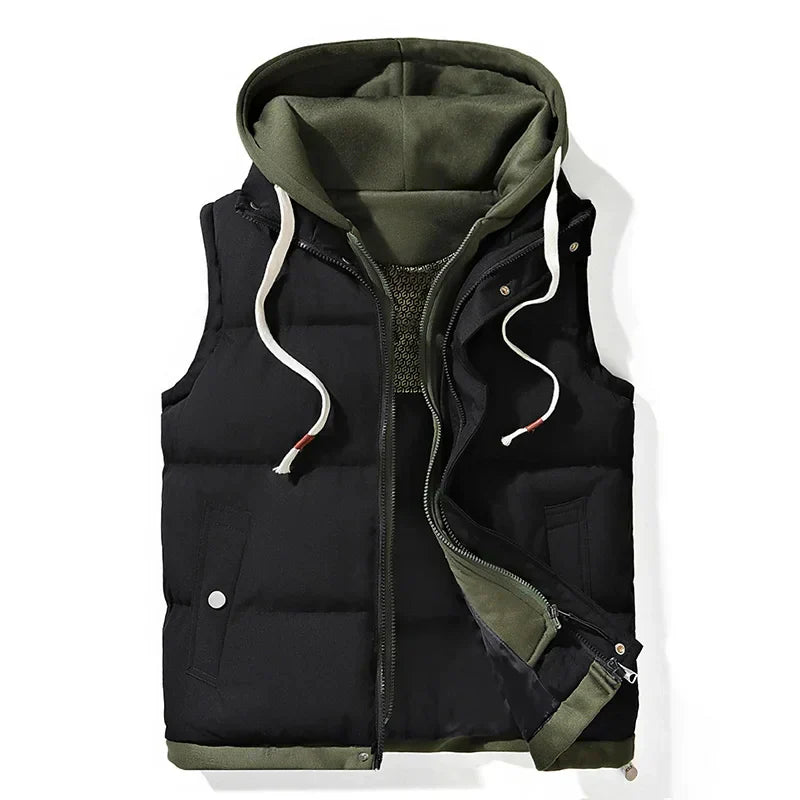 Gilet autunnale caldo e elegante con cappuccio per il massimo comfort