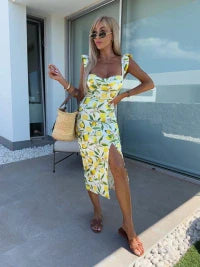 Giulietta | Vestito Midi Chic con Elegante Spacco Laterale