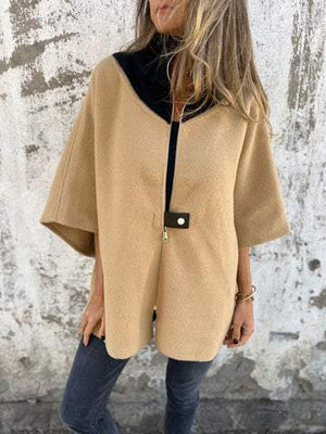 Corana - Giacca alla moda con colletto alto e zip corta pratica