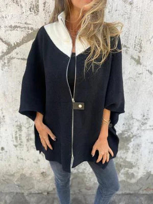 Corana - Giacca alla moda con colletto alto e zip corta pratica